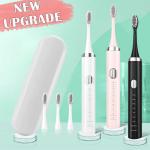 Ipx7 Waterproof Travel Smart Self Cleaning Rechargeable Sonic Electric Toothbrush With Travel Case