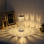 Touch Control Table Light Usb Rechargeable Romantic Rose Led Atmosphere Small Waist Crystal Table Lamp