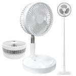 Outdoor Pedestal Telescopic Storage Adjustable Rechargeable Mini Fan 3 in 1 Rechargeable Battery USB Desk Table Stand Fan