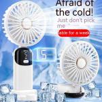 2024 New Products Digital Display Handheld Mini Fan Portable USB Rechargeable Hand Fan For Office Travel Desk Outdoor