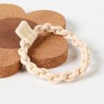 Autumn and winter new milk curry color sticker smiley face simple and versatile girls pill head leather band twist braid