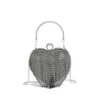 Diamond Evening Bag Shiny Heart Shape Tassel Women Ladies Rhinestone Ladies Bridal Clutch Bags