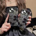 Premium Frosted Black Flower Fashion Phone Case For IPhone Fall Protection Case 13 12 11 Pro Max