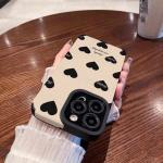 Vertical Stripe Design Heart Printing Soft TPU Leather Mobile Phone Cover Case For Iphone 7 8 X Xr Xs 11 Pro Max