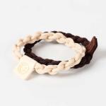 Autumn and winter new milk curry color sticker smiley face simple and versatile girls pill head leather band twist braid