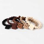 Autumn and winter new milk curry color sticker smiley face simple and versatile girls pill head leather band twist braid