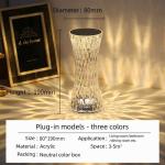 Touch Control Table Light Usb Rechargeable Romantic Rose Led Atmosphere Small Waist Crystal Table Lamp