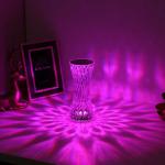 Touch Control Table Light Usb Rechargeable Romantic Rose Led Atmosphere Small Waist Crystal Table Lamp