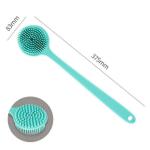 Lohas Custom Logo Soft Silicone Back Shower Bath Body Scrubber Brush with Long Handle Silicone Shower Body Scrubber