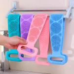 Lohas Reusable Silicone Body Bath Shower kit Scrubber Massager Bath mat belt for Home Use