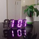 3D LED Table Wall Clock Digital Timer Nightlight Watch Alarm Clock for Warehouse Office Living Room 12/24H Brightness adjustable