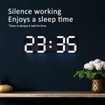 3D LED Table Wall Clock Digital Timer Nightlight Watch Alarm Clock for Warehouse Office Living Room 12/24H Brightness adjustable