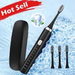 Ipx7 Waterproof Travel Smart Self Cleaning Rechargeable Sonic Electric Toothbrush With Travel Case