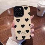 Vertical Stripe Design Heart Printing Soft TPU Leather Mobile Phone Cover Case For Iphone 7 8 X Xr Xs 11 Pro Max