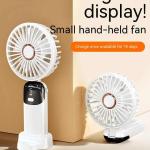 2024 New Products Digital Display Handheld Mini Fan Portable USB Rechargeable Hand Fan For Office Travel Desk Outdoor