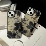 Premium Frosted Black Flower Fashion Phone Case For IPhone Fall Protection Case 13 12 11 Pro Max