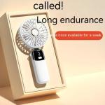 2024 New Products Digital Display Handheld Mini Fan Portable USB Rechargeable Hand Fan For Office Travel Desk Outdoor