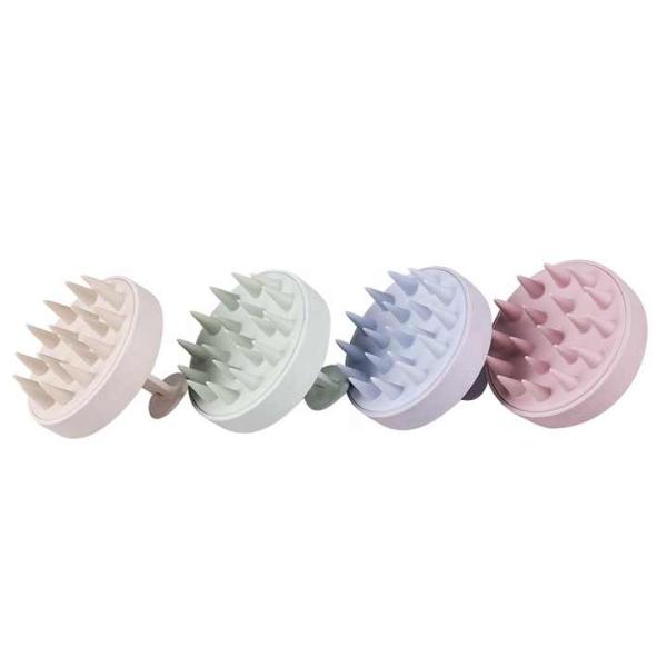 Lohas Top Selling Private logo Wheat Straw Scalp Scrubber Hair Shampoo Brush Scalp Brush Silicone Scalp Massager for Home Use