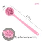 Lohas Custom Logo Soft Silicone Back Shower Bath Body Scrubber Brush with Long Handle Silicone Shower Body Scrubber