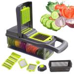 Hand Operated Held Manual 12 In 1 Vegetable Onion Dicer Food Slicer Mandoline Veggie Chopper Chopper Cutter