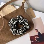 French Vintage Dot Scrunchies Black White Striped Intestine Hair Band Accessories for Women girls